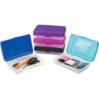 Staples Small Plastic Pencil Case - Assorted Colours-Designed to hold small amounts of art and office supplies