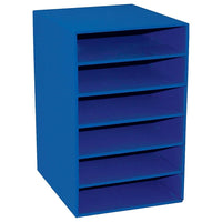 Pacon Classroom Keepers Blue Shelf Organizer With 6 Slots-Dimensions: 2 1/2"(H) x 10 1/2"(W) x 13 1/4"(D)