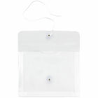 JAM Paper Plastic Envelopes with Button and String Tie Closure Index Booklet - 5.5" x 7.5" - Clear - 12 Pack -Quantity: 12 per pack
