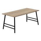 Monarch Specialties 3792 Coffee Table - 40"L/Dark Taupe/Black Metal-MODERN STYLE - Bring retro flair to your living room with this cocktail table, featuring a dark taupe laminate finish and a striking angled leg base.