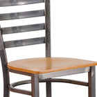 Flash Furniture HERCULES Series Clear Coated Ladder Back Metal Restaurant Barstool - Natural Wood Seat-.625'' Thick Plywood Seat