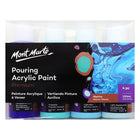 Mont Marte Premium Pouring Acrylic Paint - 120ml - Marina - 4 Assorted Colours-Ocean themed pouring paint set