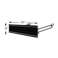 Azar Displays Extended Graphic Black Sign Holder, 4" x 12" (600412-BLK)-Black Metal