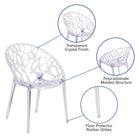 Flash Furniture Specter Series Transparent Stacking Side Chair-Protective Rubber Floor Glides