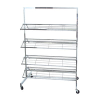 Eddie's Chrome Shoe Rack with 8 Shelves - 65" High - Chrome (214995-1)-Chrome Shoe Rack