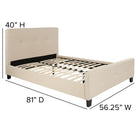Flash Furniture Tribeca Full Size Tufted Upholstered Platform Bed - Beige Fabric-Tufted Upholstery