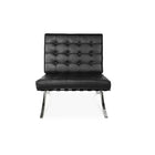 Plata Import Cross Barcelona Chair, Front Black Leather, Back (LS-5010-B)-Lounge Chair
