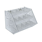 Azar Displays 12 Compartment 3 Step Counter/Pegboard/Slat Wall Tray, Clear (223012)-12-compartments tray