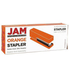 JAM Paper Office & Desk Sets, Stapler Pack of Staples, Orange and Blue (3375ORBL)-Quantity: (1) Stapler, (1) Box of Staples (5000 ct)