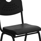 Flash Furniture HERCULES Series Heavy Duty Black Dot Fabric Stack Chair with Arms - 4 Pack-Carrying Handle Cutout for easy movement