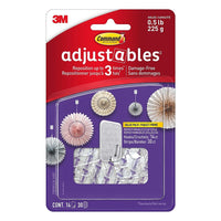 Command Adjustables Repositionable 0.5lbs Hooks, 14 Pack-EASY TO USE AND REPOSITIONABLE: Clips can be repositioned up to 3 times within the first 20 minutes, so you can get your d cor just right.
