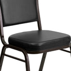 Flash Furniture HERCULES Series Crown Back Stacking Banquet Chairs with Black Vinyl & Gold Vein Frame - 4 Pack-Upholstered Back and Seat