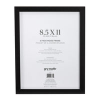 Gry Mattr Document Frame without Mat Black - 8.5" x 11" - 3 Pack-Wood Frame
