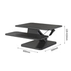 ShoppingAll 25"W Height Adjustable Sit to Stand Desk Converter Workstation - Black-The 25" x 10.6" keyboard tray raises in sync with the top surface to create a comfortable workstation