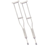 Drive Medical Walking Crutches with Underarm Pad and Handgrip, Youth, 2 Pack-Grey, Aluminum