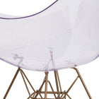 Flash Furniture Alonza Series Transparent Side Chair with Gold Base-Waterfall Seat Reduces Leg Strain