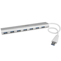 StarTech 7-Port Compact USB 3.0 Hub with Built-in Cable-Sleek and stylish, with a silver, sandblasted finish that matches your MacBook