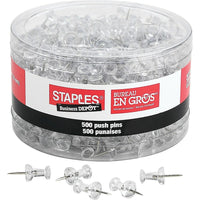 Staples Push Pins - Clear - 500 Pack-Post items securely 