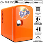 Coca-Cola Fanta Portable 6 Can Thermoelectric Mini Fridge Cooler/Warmer - 4 L / 4.2 qt-Efficient reliable thermoelectric cooling and warming technology