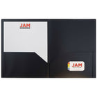 JAM Paper Plastic POP School Two Pocket Folders, Black, 12 Pack (382Eblg)-12 per pack