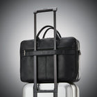 Samsonite Classic Leather Toploader 15.6", Black-Large front organizer pocket with tablet pocket, 2 phone pockets and pen pockets.