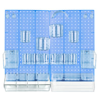 Azar 24-Piece Pegboard Wall Organizer Kit with Two Panels and Accessory Assortment - Blue-Sold in Multiples of: 1