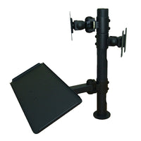 TygerClaw Dual Display Point of Sale Desk Mount with Keyboard Tray, 20.9" x 22.8" x 11.8", Black-Medium size desk mount