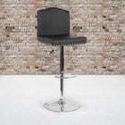 Flash Furniture Bellagio Contemporary Adjustable Height Barstool with Accent Nail Trim - Black LeatherSoft - 2 Pack-CA117 Fire Retardant Foam