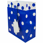 Jam Paper Gift Bags with Rope Handles - Medium - 8" x 10" x 4" - Blue & White Polka Dot Matte - 24 Pack-Quantity: 24 per pack