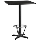 Flash Furniture Laminate 30" Square X-Base Table, Black (XUBK3030T22B3F)-Bar Height Hospitality Table