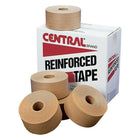 Central Glass-Reinforced Kraft Sealing Tape - 270 Heavy-Duty Grade - 3" W x 375' L (76 mm x 114 m) - 6.5" Roll Diameter - Tan - 8 Pack-High-grade kraft paper reinforced with fibreglass threads provides a tight, secure seal