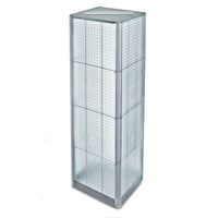 Azar Displays 60" x 16" 4-Sided Pegboard Spinner Floor Display, Clear (700405-CLR)-Square tower spinner