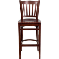 Flash Furniture HERCULES Series Vertical Slat Back Mahogany Wood Restaurant Barstool-Wood Dining Bar Stool