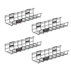 ShoppingAll Under Desk Cable Management Mesh Tray - Black - 4 Pack-Wide & Spacious Rack: Enjoy peace of mind with our 4.7 x 16.5 inch (120mm x 420mm) storage space that keeps cables and power strips out of sight for a clutter-free workspace