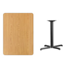 Flash Furniture 30'' x 42'' Rectangular Laminate Table Top, Natural with 22'' x 30'' Table-Height Base (XUNT3042T2230)-Top Size: 30"W x 42"L