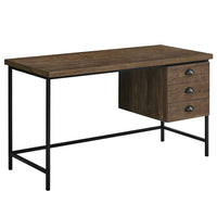 Monarch Specialties 7485 48" Computer Desk - 55"L/Brown Reclaimed Wood/Black Metal-Thick and spacious desk top construction