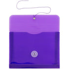 JAM Paper Plastic Envelopes with Button and String Tie Closure, Index Booklet, 5.25 x 7.5, Purple Poly, 2 sets of 12 (920B1PUg)-Purple