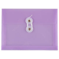 JAM Paper Plastic Envelopes with Button & String Tie - 5 1/2" x 7 1/2" - Assorted Colours - 12 Pack-Colour: Assorted Colours