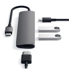 Satechi Type-C Slim Multi-Port Adapter 4K - Space Grey-Space Grey, Aluminum