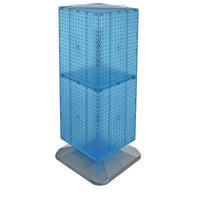 Azar Displays 40" x 14" x 14" Weighted 4-Sided Interlocking Pegboard Floor Display, Blue (701435-BLU)-Revolves on a square weighted base