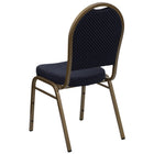 Flash Furniture HERCULES Series Dome Back Stacking Banquet Chairs with Navy Patterned Fabric & Gold Frame - 4 Pack-Navy Patterned Fabric Upholstery