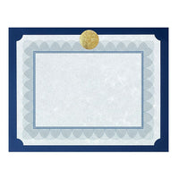 St. James Elite Medallion Presentation Cards/Certificate Holders, Navy Linen with Gold Medallion, 25 Pack-Luxurious embossed gold medallion