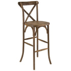 Flash Furniture HERCULES Series Dark Antique Wood Cross Back Barstool-600 lb. Weight Capacity