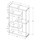 Monarch Specialties 3290 60"H Bookcase - Glossy White With Tempered Glass-Modern chic design in a glossy white finish