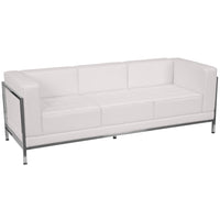 Flash Furniture HERCULES Imagination Series Contemporary Melrose LeatherSoft Sofa with Encasing Frame - White-Modular Sofa