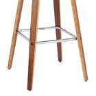 Armen Living Tyler 30" Mid-Century Swivel Bar-Height Bar Stool - Brown-Sturdy walnut finished wooden legs feature footrest for added comfort