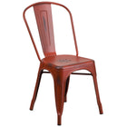 Flash Furniture Distressed Kelly Metal Indoor-Outdoor Stackable Chair - Red-500 lb. Weight Capacity