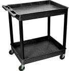 Luxor TC Series 2 Shelves Large Tub Cart, Black-Black