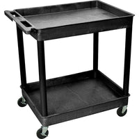 Luxor TC Series 2 Shelves Large Tub Cart, Black-Black