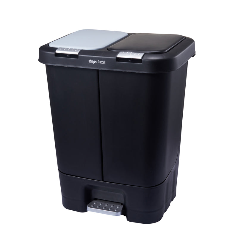 Step N' Sort Dual Trash and Recycling Bin - 40 L - Black | staples.ca
